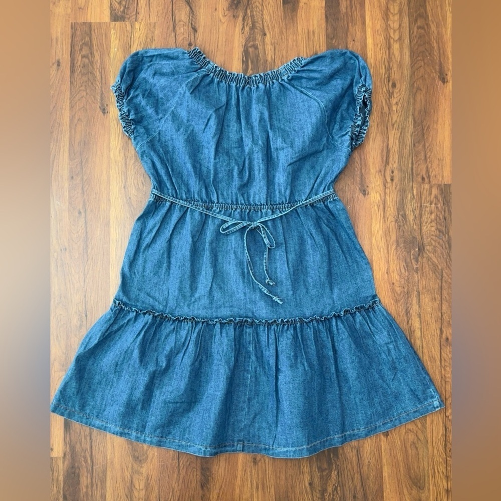 Blue Denim Short Sleeve Dress - Picture 9 of 9